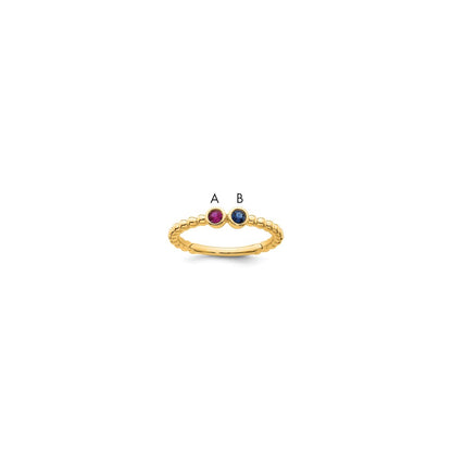 14k 2 Birthstone Mother's Ring mounting