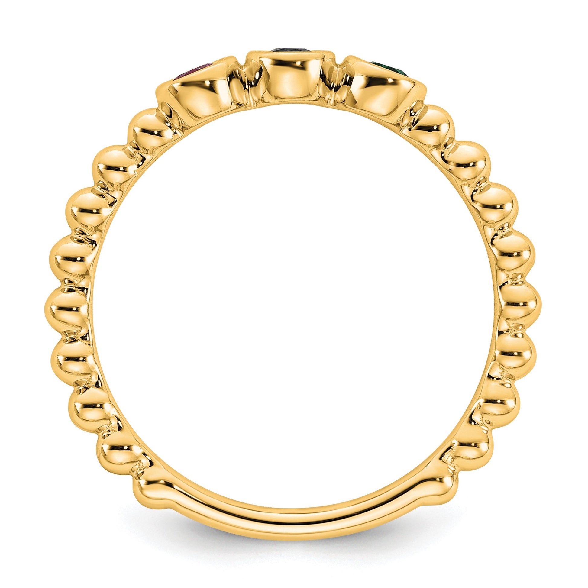 14k 3 Birthstone Mother's  Ring Mounting