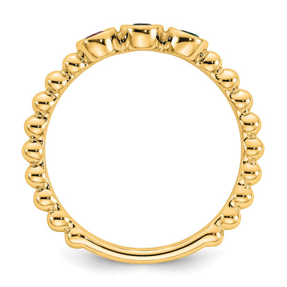 14k 3 Birthstone Mother's  Ring Mounting