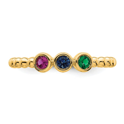 14k 3 Birthstone Mother's  Ring Mounting