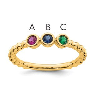 14k 3 Birthstone Mother's  Ring Mounting