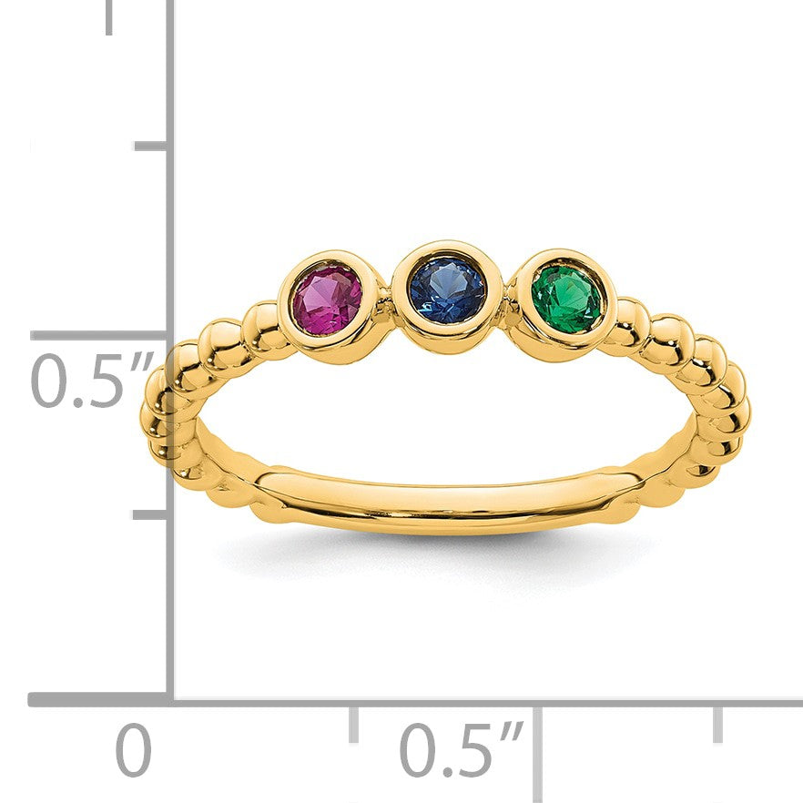 14k 3 Birthstone Mother's  Ring Mounting