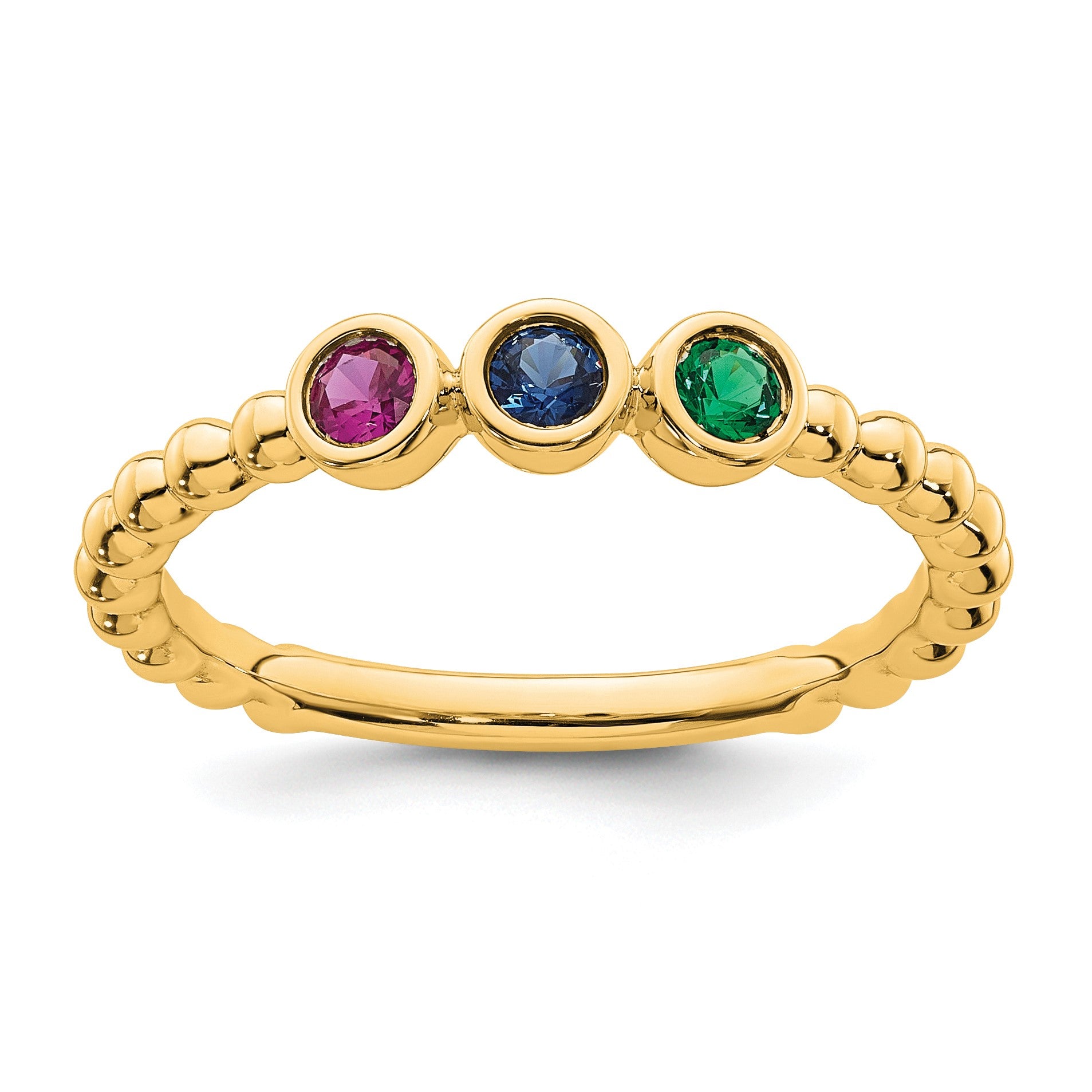 14k 3 Birthstone Mother's  Ring Mounting