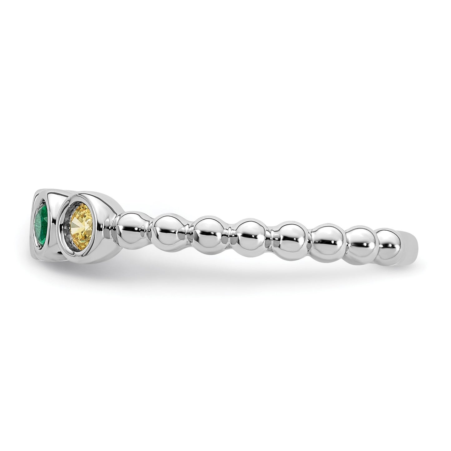 14k White Gold 4 Birthstone Mother's Ring Mounting
