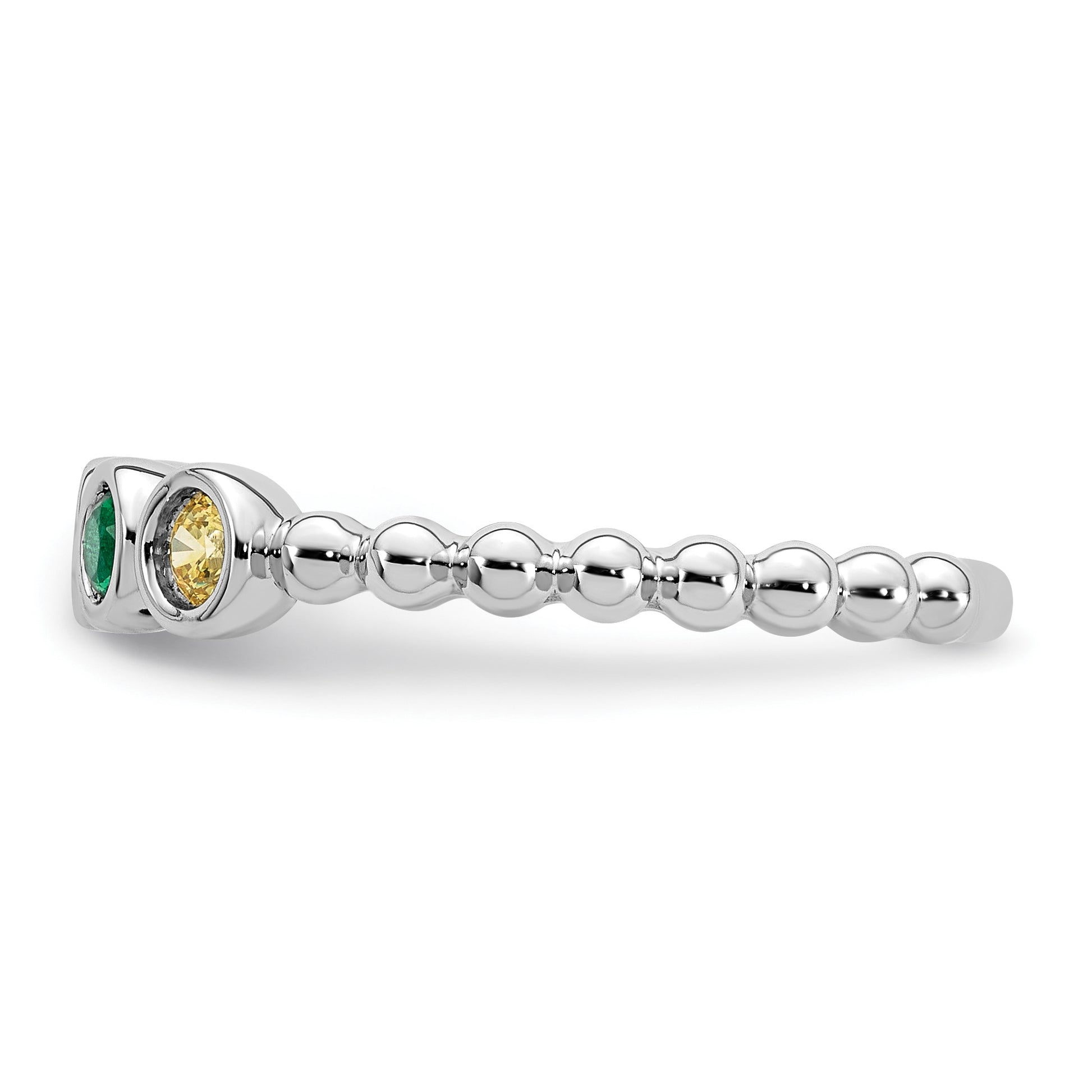 14k White Gold 4 Birthstone Mother's Ring Mounting
