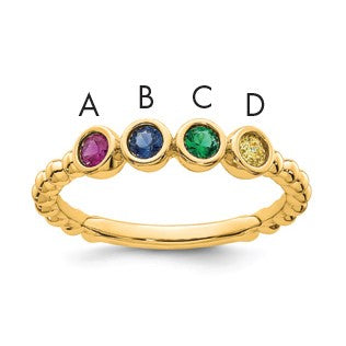 14k 4 Birthstone Mother's Ring Mounting