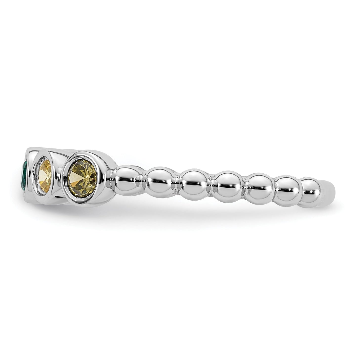 14k White Gold 5 Birthstone Mother's  Ring Mounting