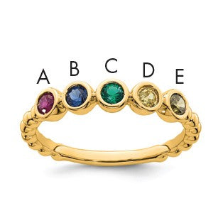 14k 5 Birthstone Mother's Ring Mounting