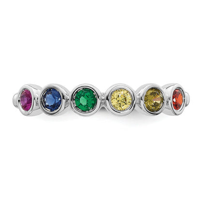 14k White Gold 6 Birthstone Mother's Ring Mounting