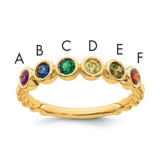 14k 6 Birthstone Mother's Ring Mounting