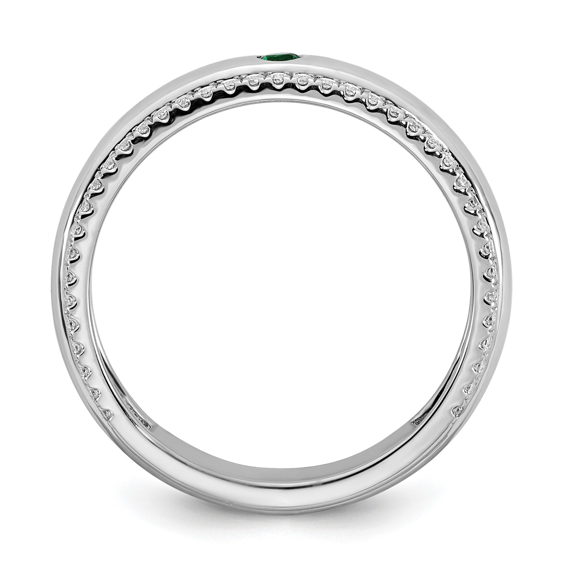 14k WG 1 Birthstone and Diamond Mother's Ring Semi-mount