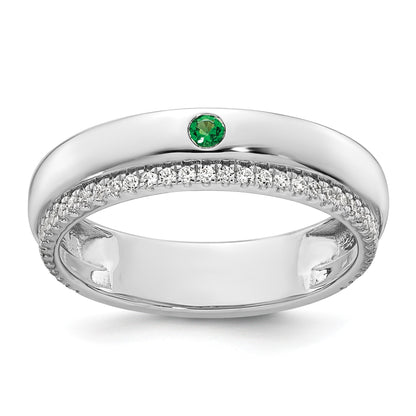 14k WG 1 Birthstone and Diamond Mother's Ring Semi-mount