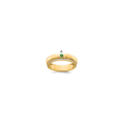 14k 1 Birthstone and Diamond Mother's Ring Semi-mount