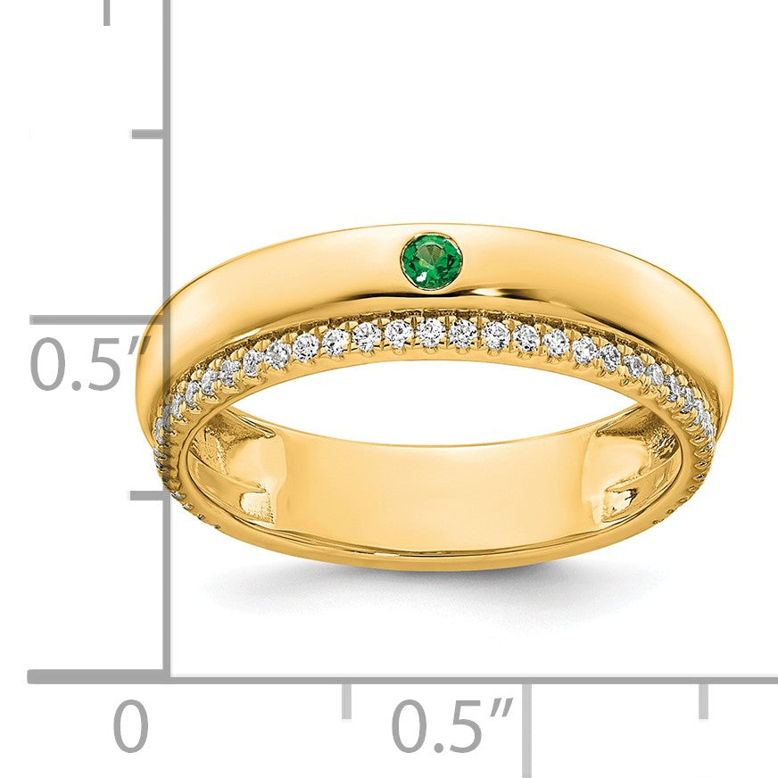 14k 1 Birthstone and Diamond Mother's Ring Semi-mount