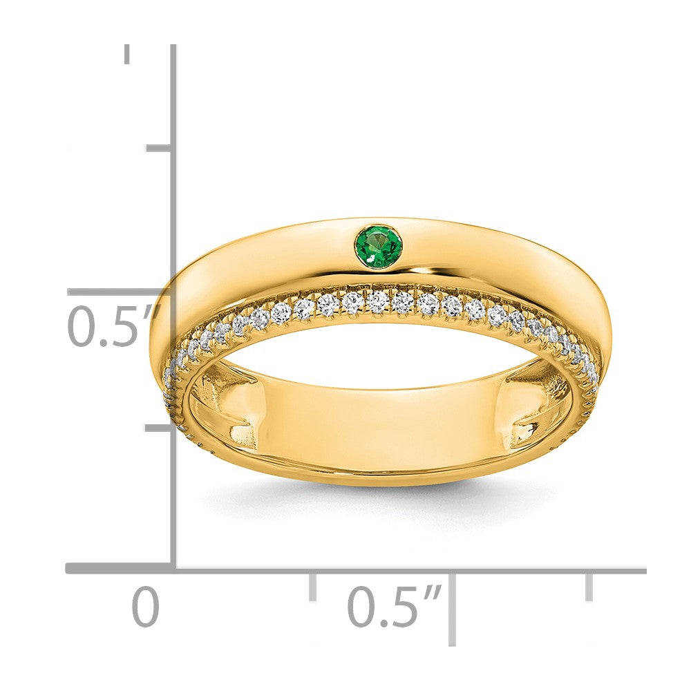 14k 1 Birthstone and Diamond Mother's Ring Semi-mount