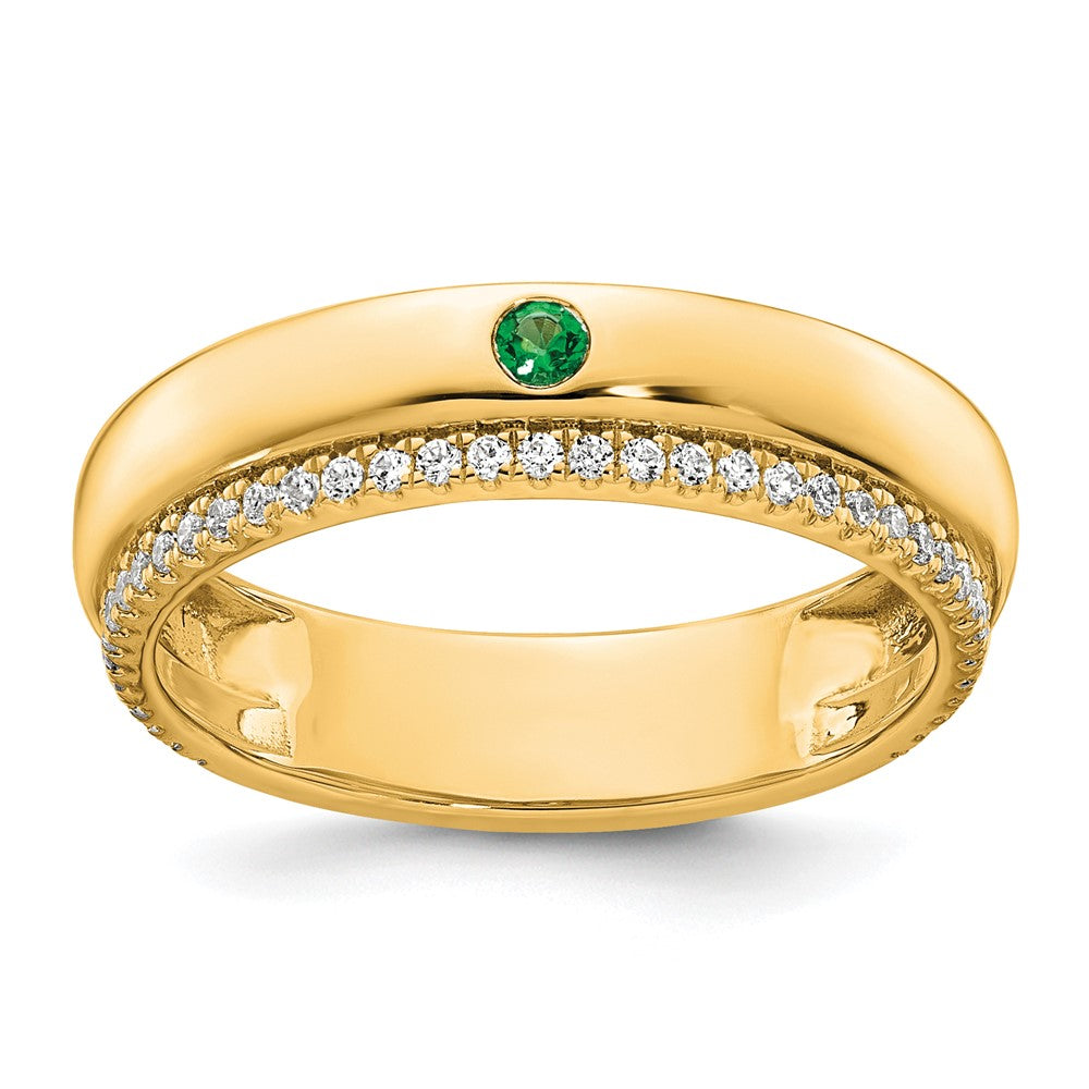 14k 1 Birthstone and Diamond Mother's Ring Semi-mount