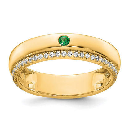 14k 1 Birthstone and Diamond Mother's Ring Semi-mount