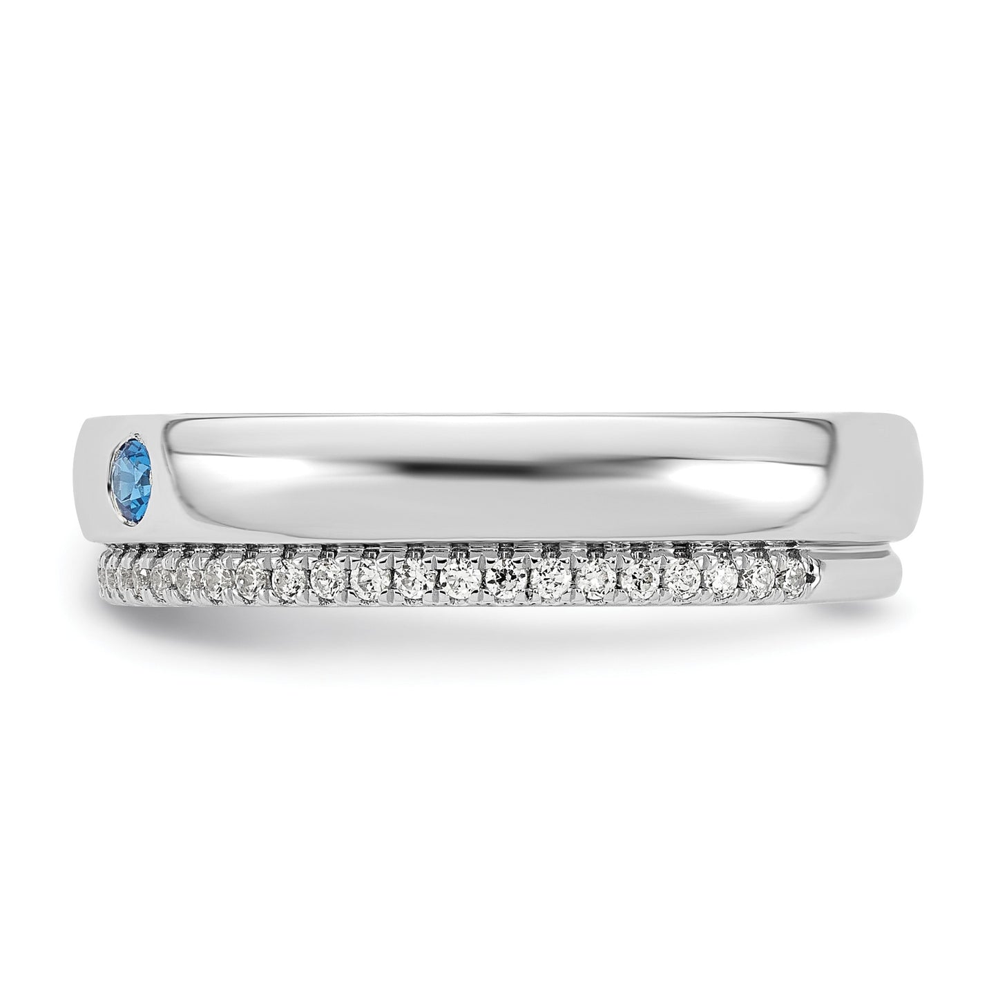 14k WG 2 Birthstone and Diamond Mother's Ring Semi-mount