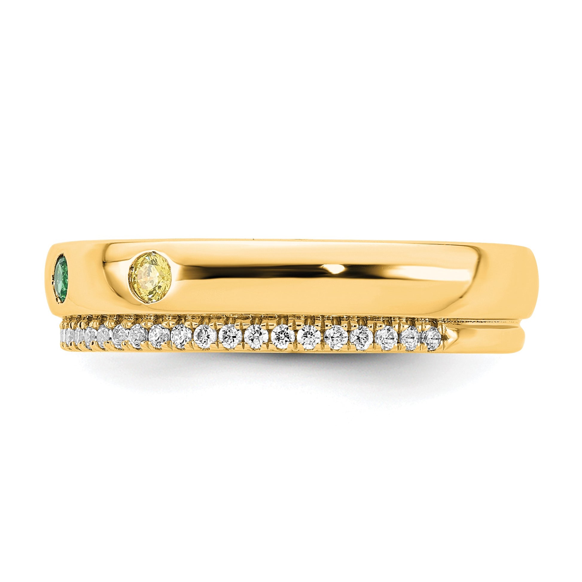 14k 4 Birthstone and Diamond Mother's Ring Semi-mount