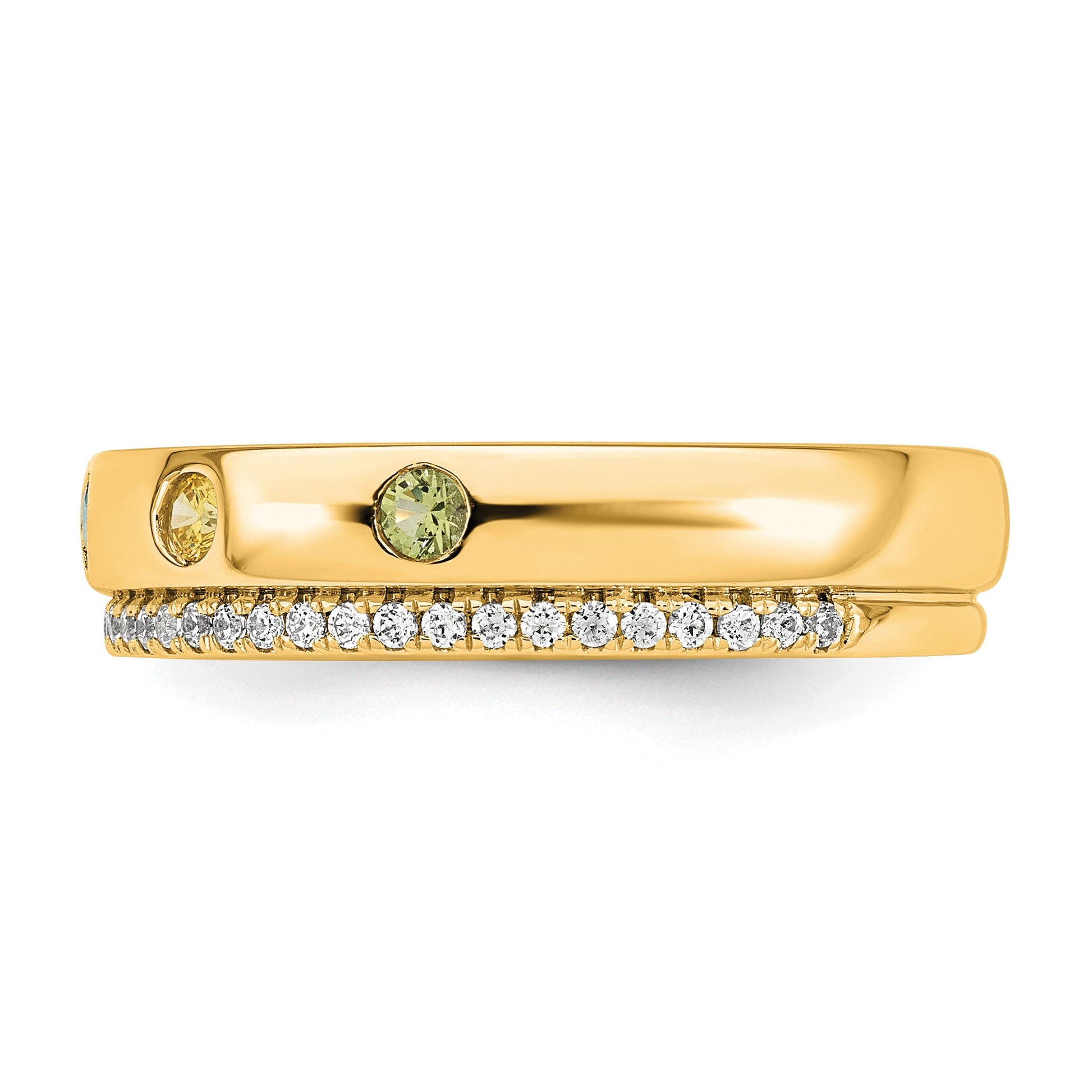 14k 5 Birthstone and Diamond Mother's Ring Semi-mount