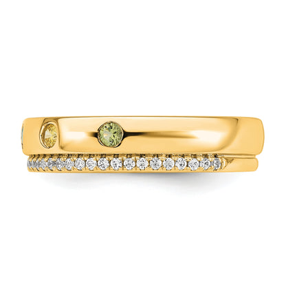 14k 5 Birthstone and Diamond Mother's Ring Semi-mount