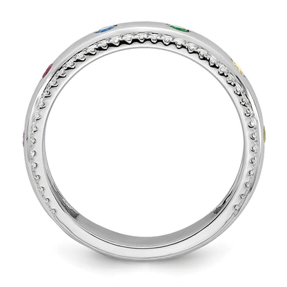 14k WG 6 Birthstone and Diamond Mother's Ring Semi-mount