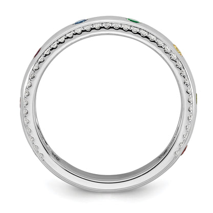 14k WG8 Birthstone and Diamond Mother's Ring Semi-mount