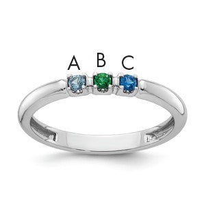 14k White Gold  Mother's Ring Mounting