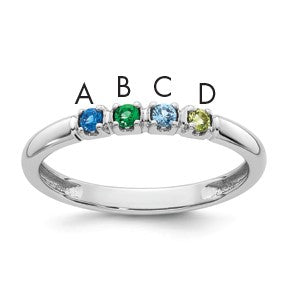 14k White Gold  Mother's Ring Mounting
