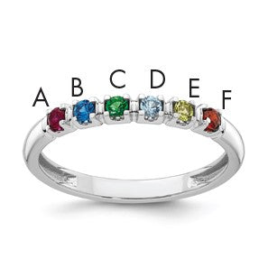 14k White Gold Mother's  Ring Mounting