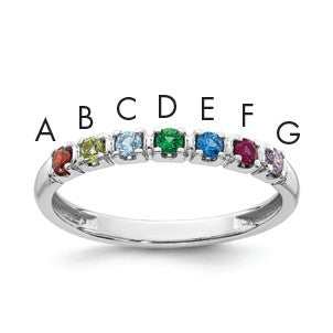 14k White Gold Mother's Ring Mounting