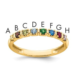 14k Yellow Gold  Mother's Ring Mounting