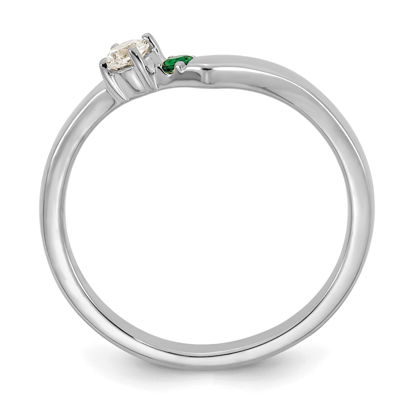 14k WG 1 Birthstone with Diamond  Mother's Mounting