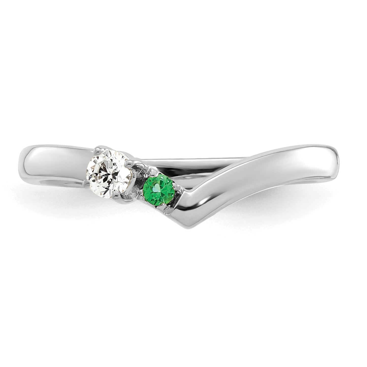 14k WG 1 Birthstone with Diamond  Mother's Mounting