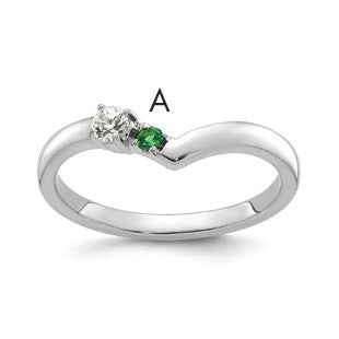 14k WG 1 Birthstone with Diamond  Mother's Mounting