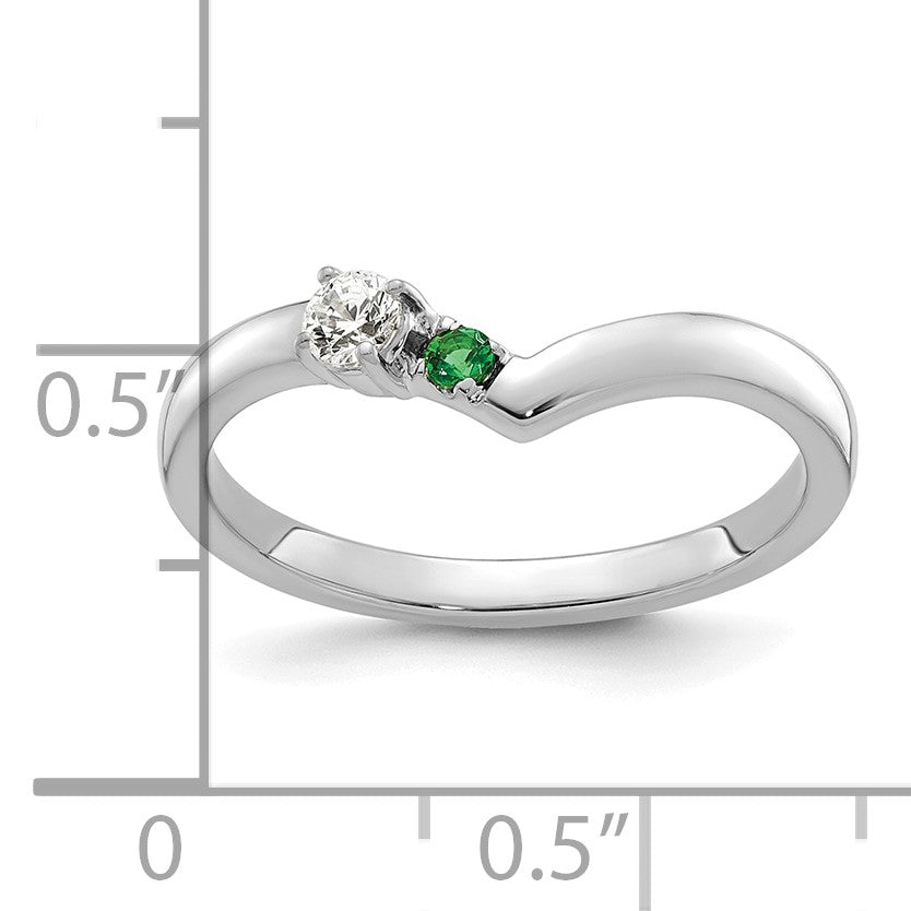 14k WG 1 Birthstone with Diamond  Mother's Mounting