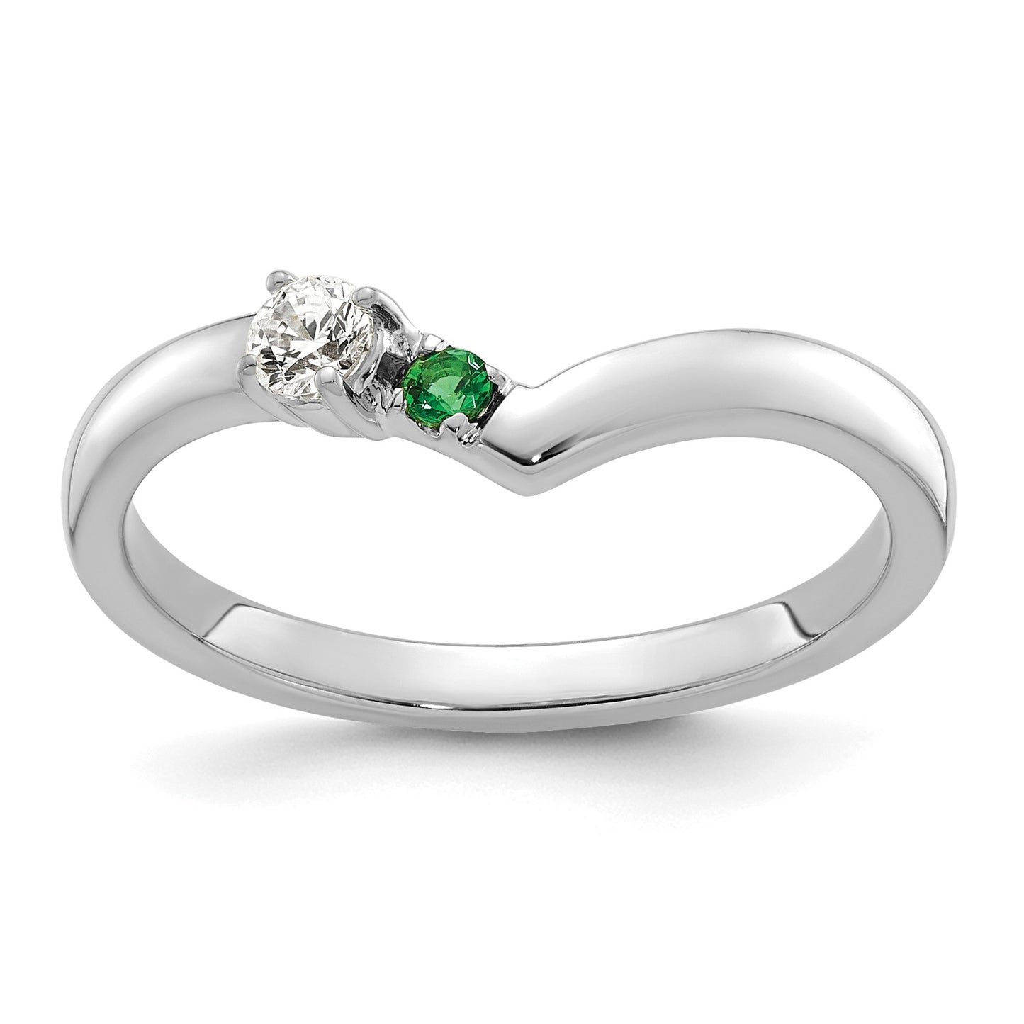 14k WG 1 Birthstone with Diamond  Mother's Mounting