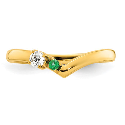 14k 1 Birthstone with Diamond  Mother's Ring Semi-mount