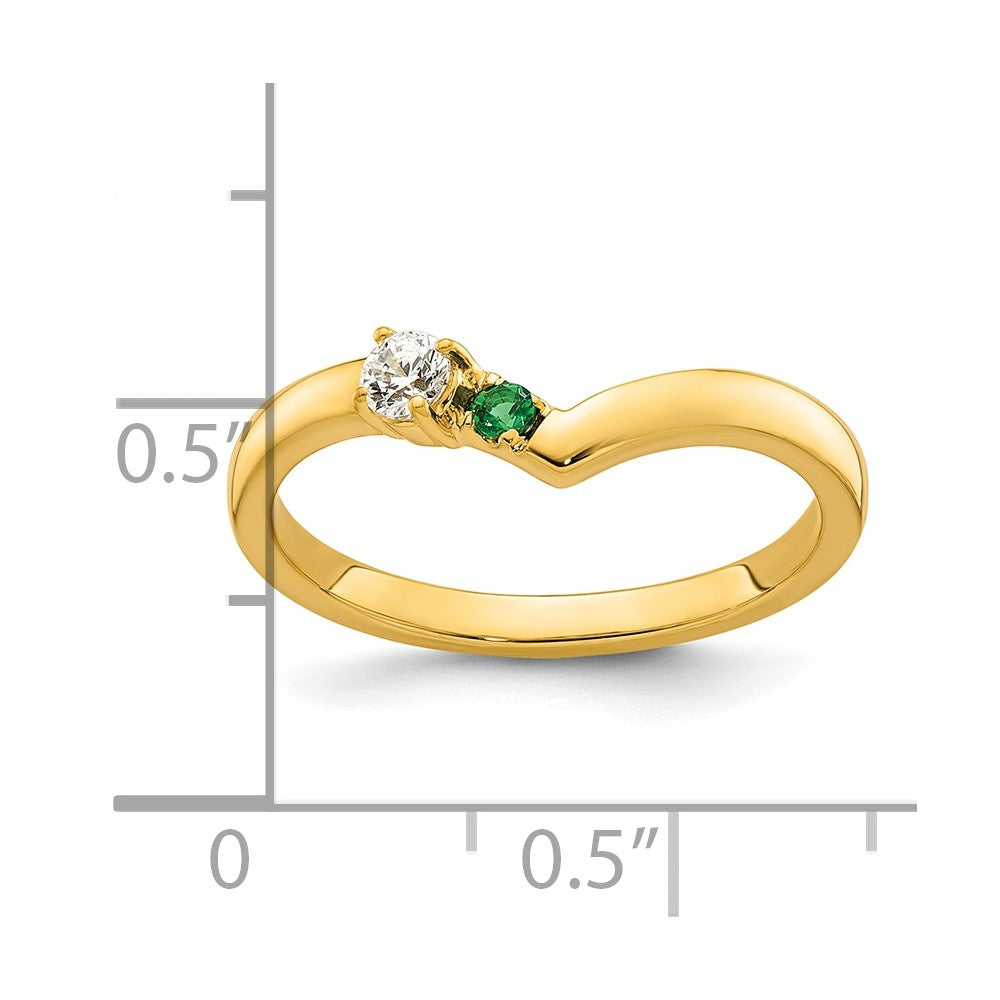 14k 1 Birthstone with Diamond  Mother's Ring Semi-mount