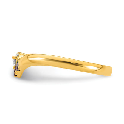 14k 3 Birthstone with Diamond  Mother's Ring Mounting