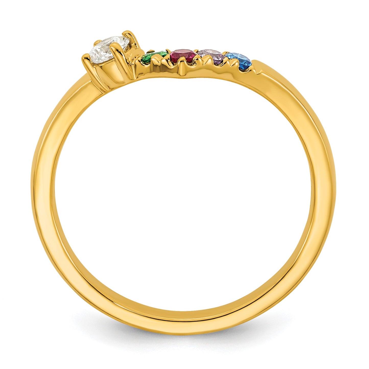 14k 4 Birthstone with Diamond  Mother's Ring Mounting