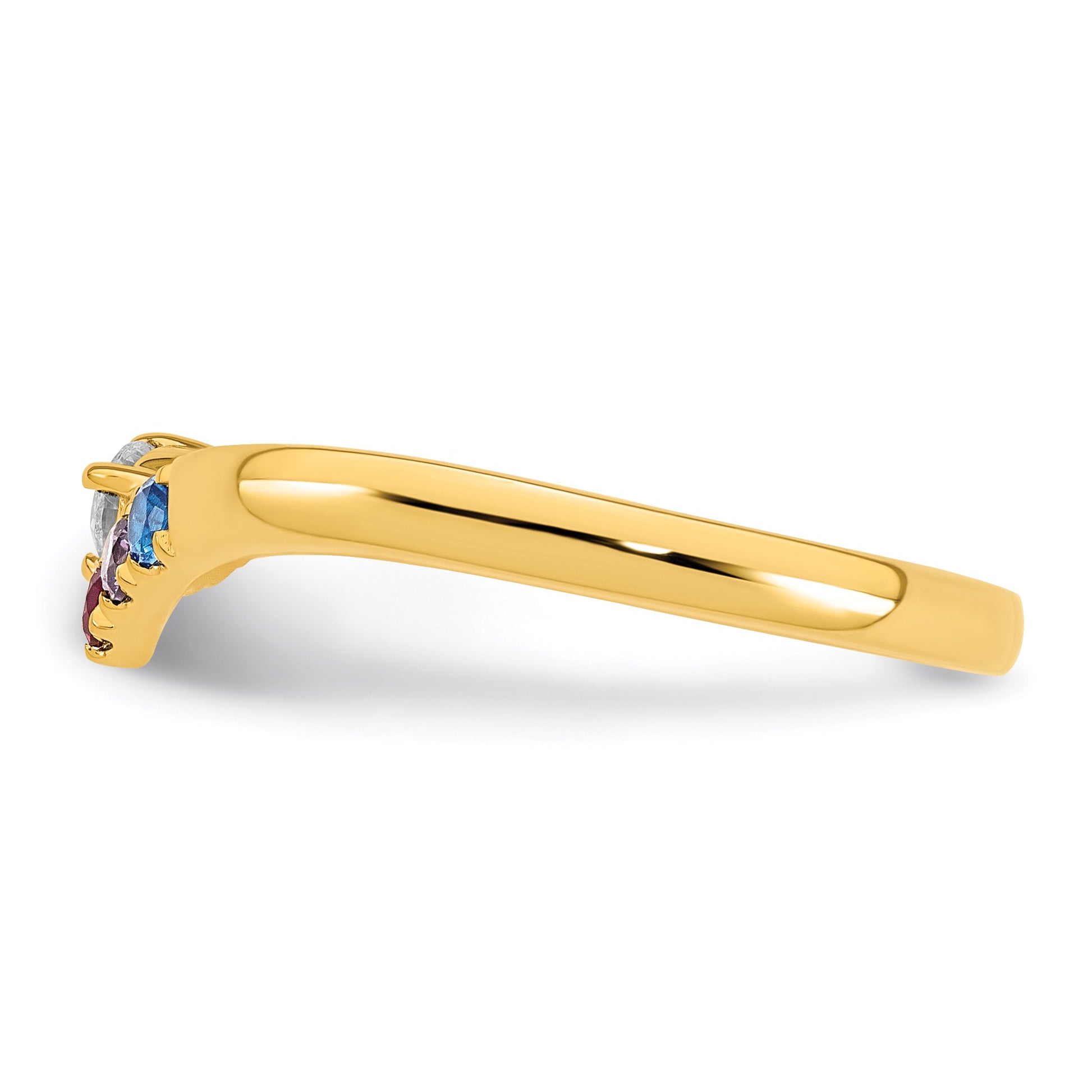 14k 4 Birthstone with Diamond  Mother's Ring Mounting
