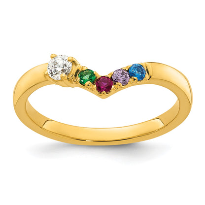 14k 4 Birthstone with Diamond  Mother's Ring Mounting
