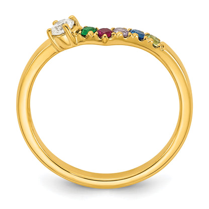 14k 5 Birthstone with Diamond  Mother's Ring Mounting