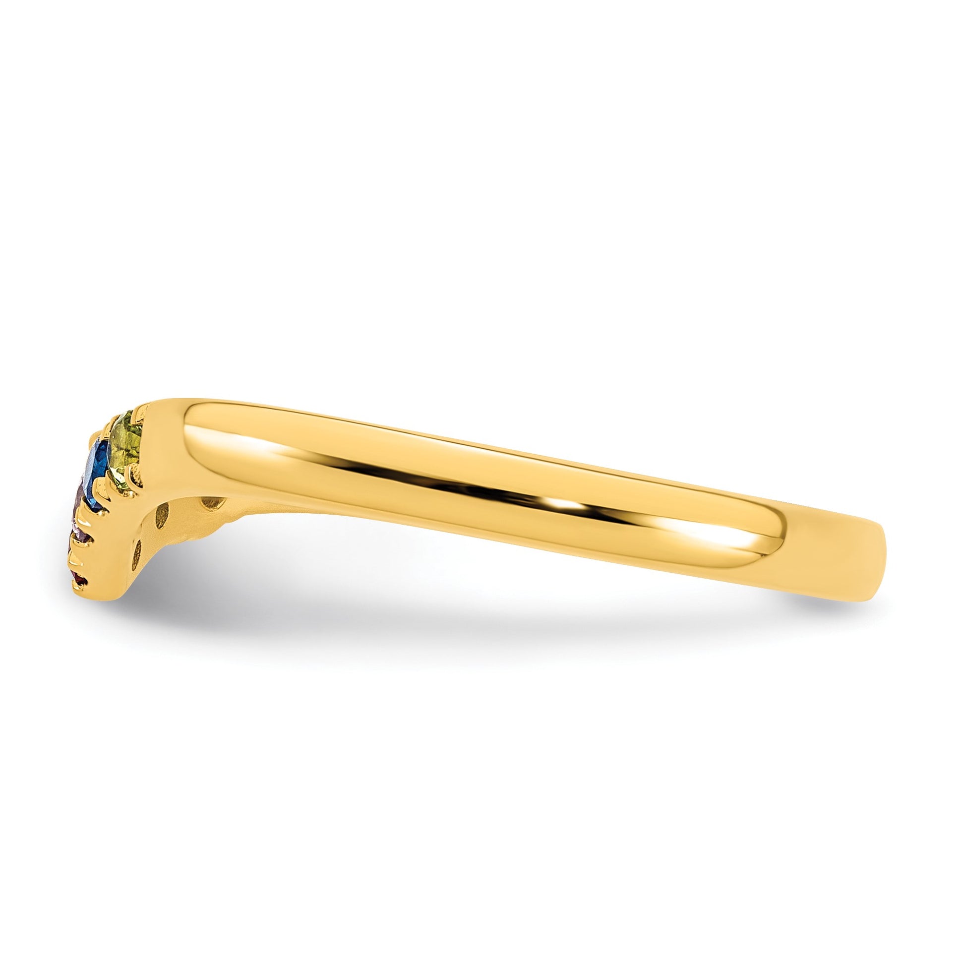 14k 5 Birthstone with Diamond  Mother's Ring Mounting