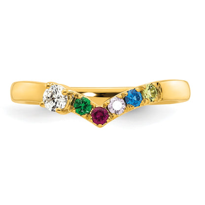 14k 5 Birthstone with Diamond  Mother's Ring Mounting