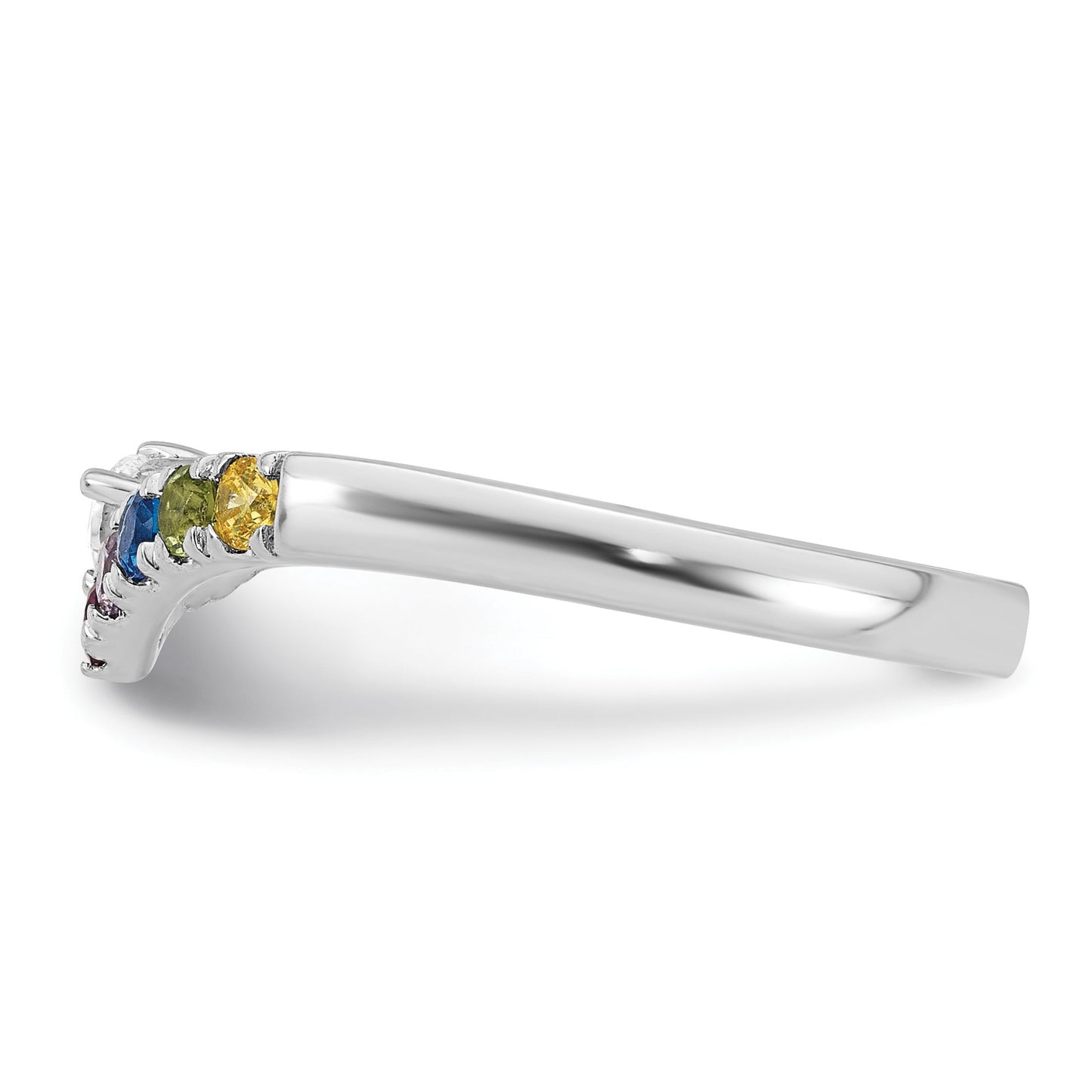 14k WG 6 Birthstone with Diamond with Mother's Ring Mounting