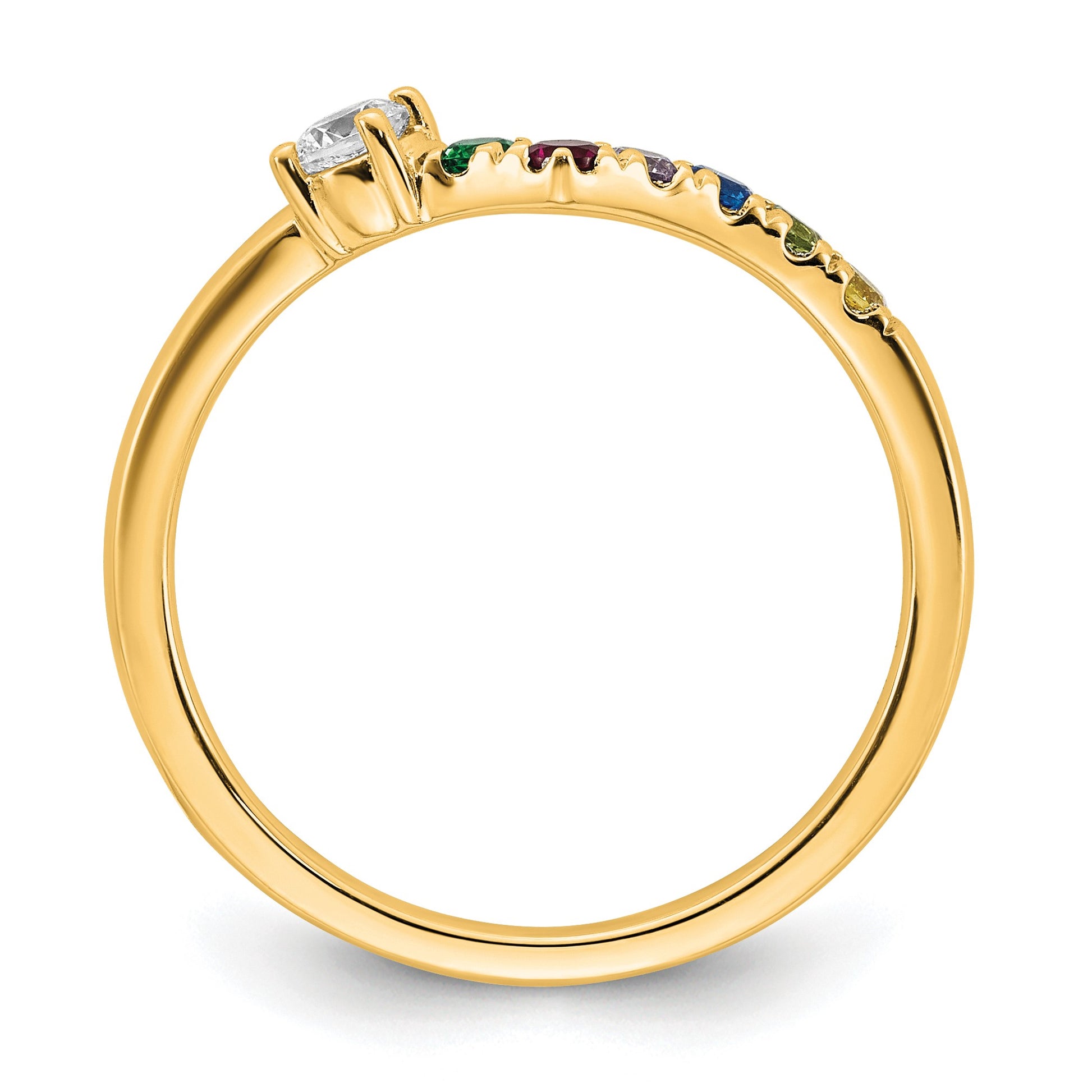 14k 6 Birthstone with Diamond  Mother's Ring Mounting