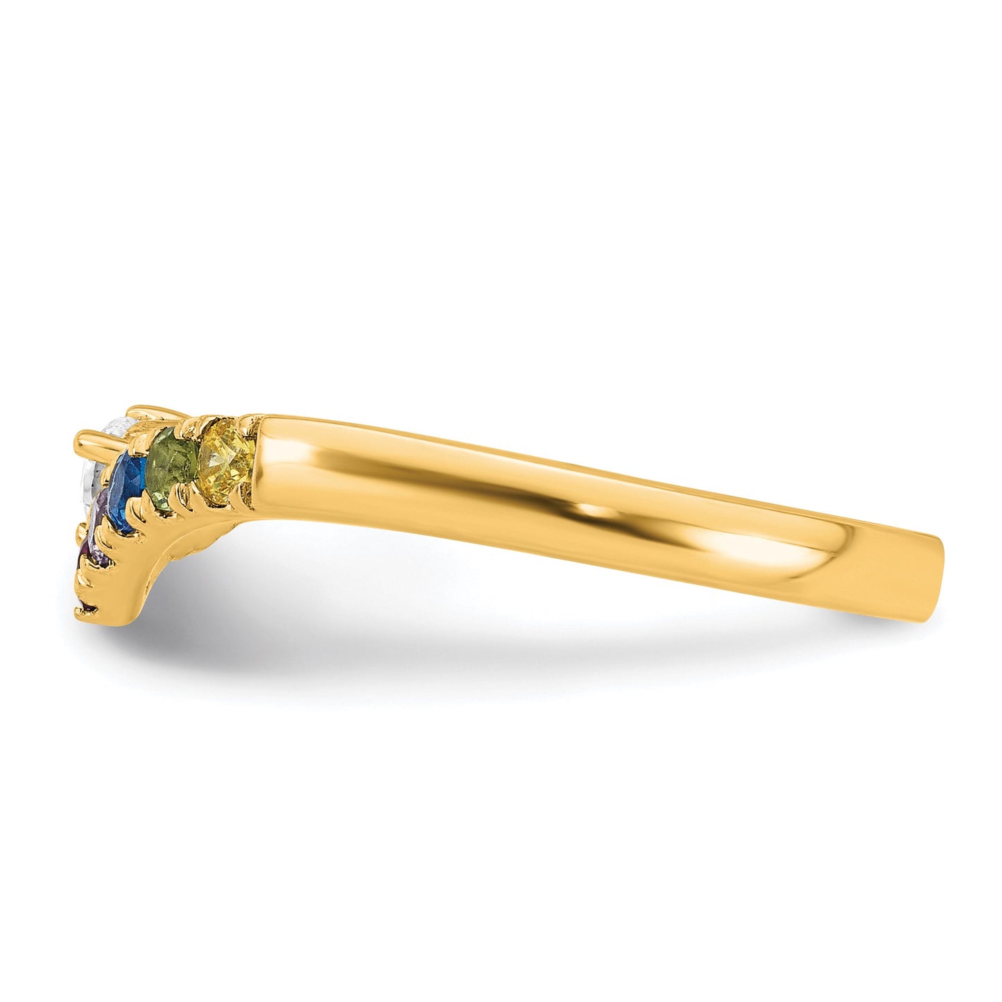 14k 6 Birthstone with Diamond  Mother's Ring Mounting