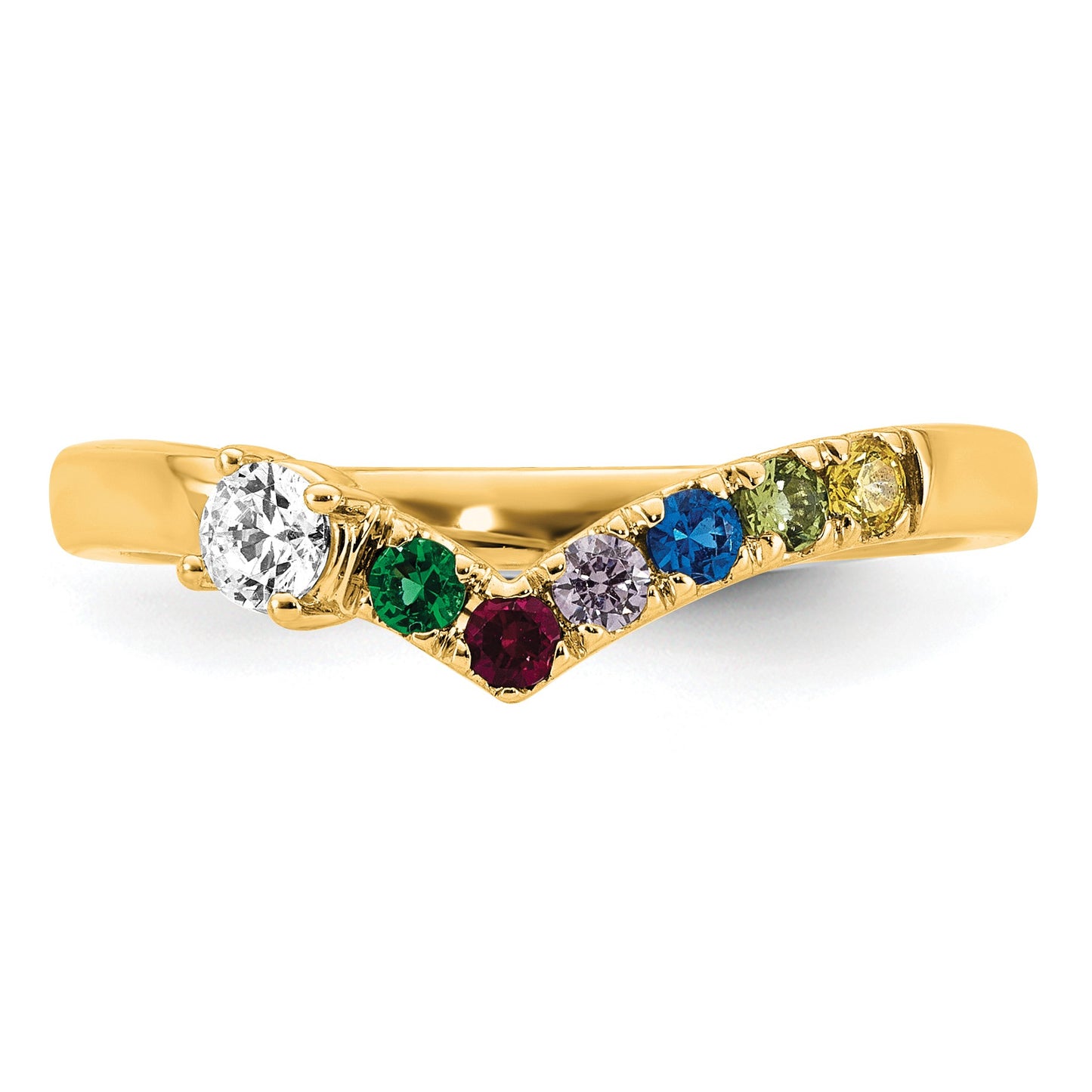 14k 6 Birthstone with Diamond  Mother's Ring Mounting